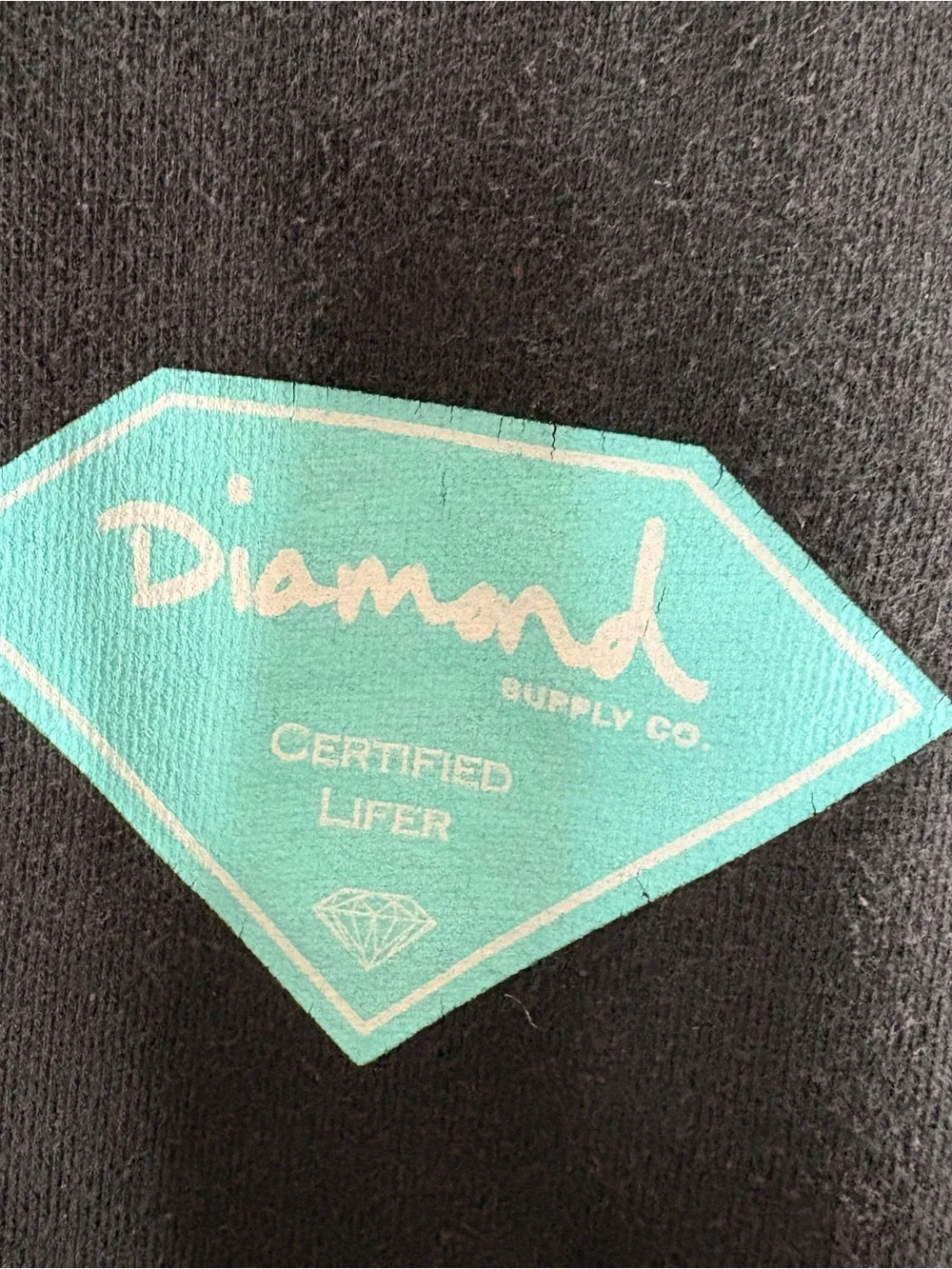 Diamond Supply Co. Black Crewneck with Teal Logo and Sleeve Graphics